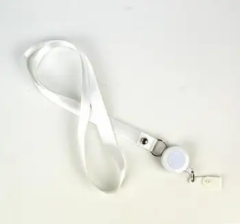 

1pcs White Color Retractable Lanyard Neck Strap for Business ID Card Name Badge Holders with High Quality Badge Reel