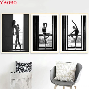 

Ballet Beauty Dance 3pcs diamond embroidery Full square 5d diy diamond painting cross stitch picture of rhinestones Needlework