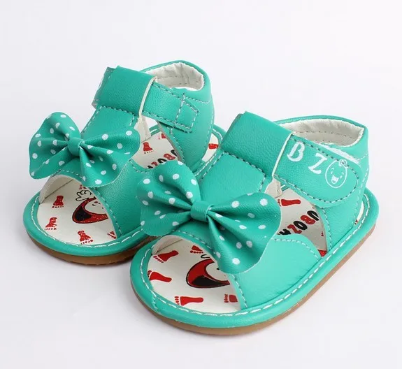 Летние сандалии для девочек 0-2 лет с бантом; ; обувь для малышей; хорошее качество; подарок на день рождения; нескользящая обувь