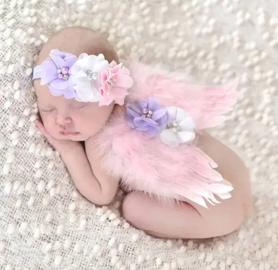 

Newborn Baby Girl Boy Lace Crochet Photo Props Costume Bowknot Jumpsuit Headband Outfit H554