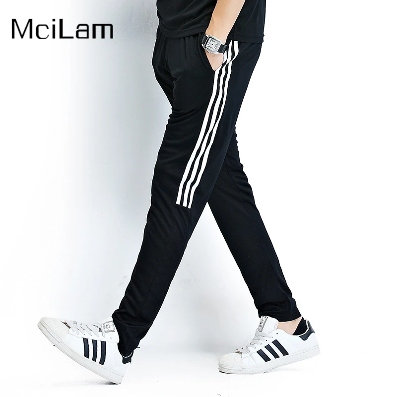 Men Women Outdoor Running Sports Pants Striped Full Length Sport