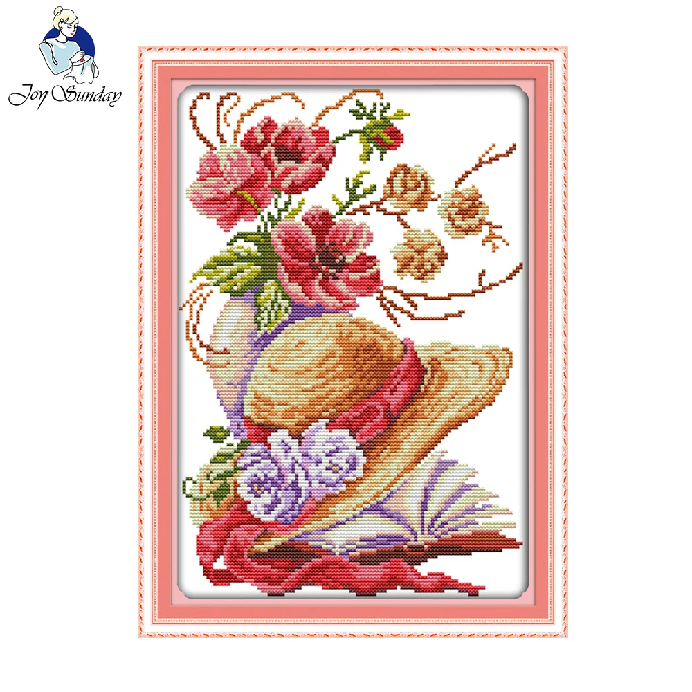 Вышивка крестиком Joy Sunday Poppy шляпа с счетным крестом 11CT 14CT вышивка сделай сам