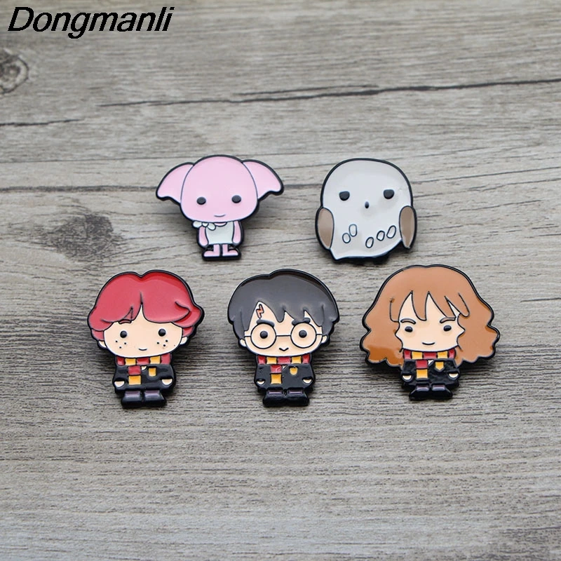 

L2980 Wizard student Enamel Pin Brooches Cartoon Creative Metal Brooch Pins Denim Hat Badge Collar Jewelry