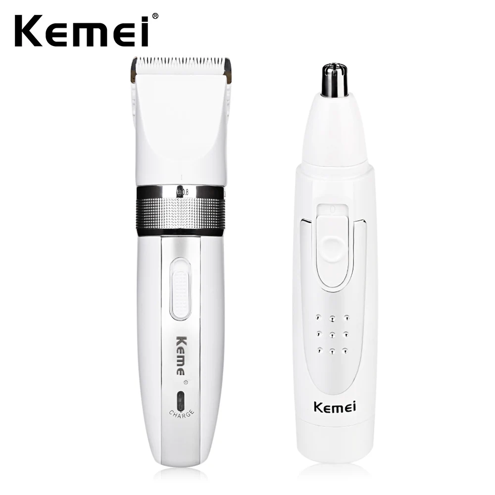 

Kemei KM - 2172 2 In 1 Professional Hair Trimmer Rechargeable Electric Hair Clipper Nose Ear Trimmer Washable Cutting Machine
