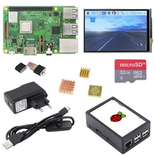 New  Raspberry Pi 3 Model B+ LCD Kit + 3.5 inch Touchscreen + Daul Use ABS Case + 16/32GB SD Card + Power Adapter + Heat sink