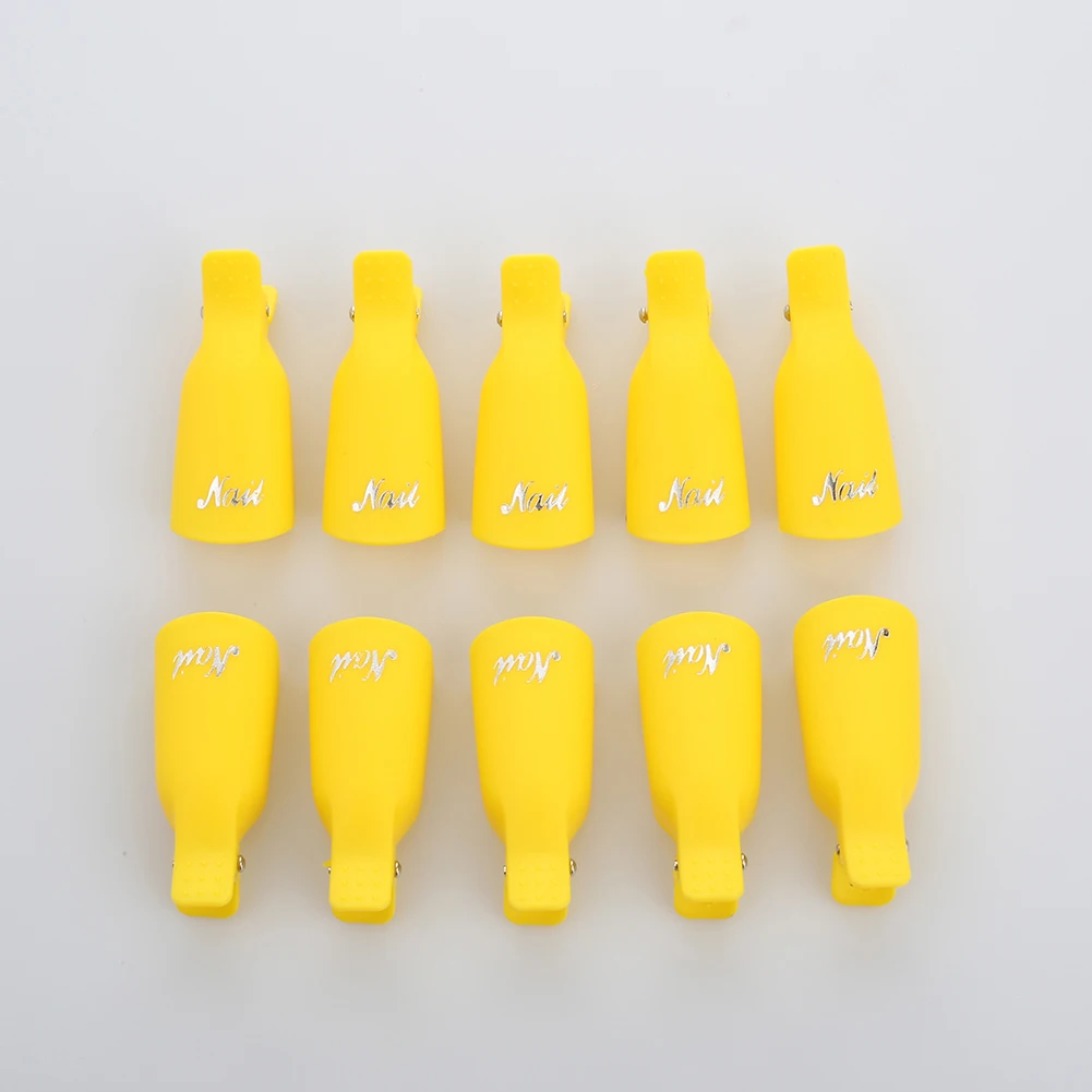 10 шт многоцветная пластиковая УФ-обезжиривающая Крышка для ногтей, модный Гель-лак для ногтей, Soaker Soak Off cap Clip wrap Tool