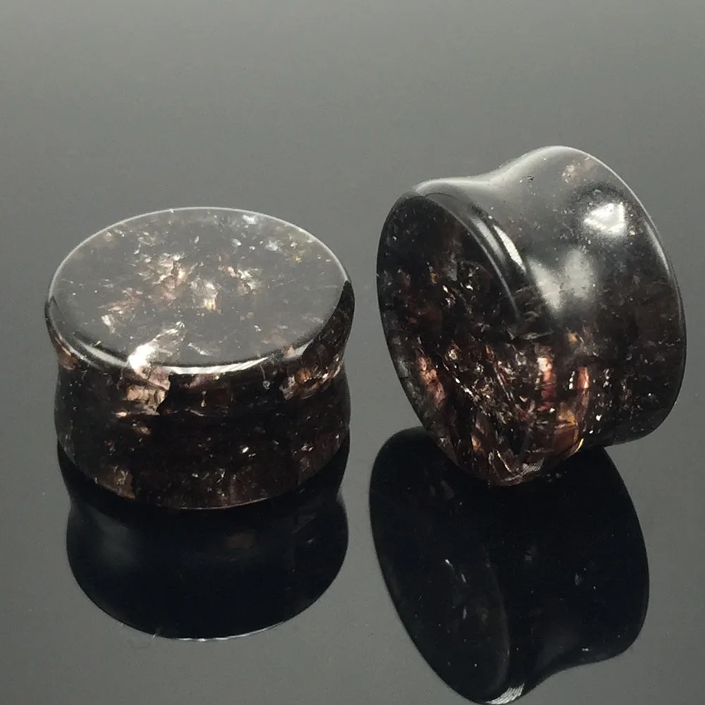 

ELEIHENWTA 8mm-16mm pair selling blackglass ear tunnels glass ear gauges body jewelry piercing expander Guages Piercing