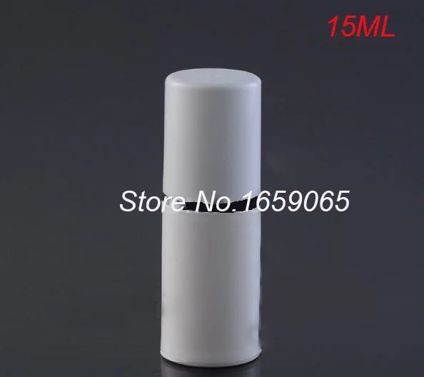 15ml white acrylic airless vacuum pump lotion bottle with white cap