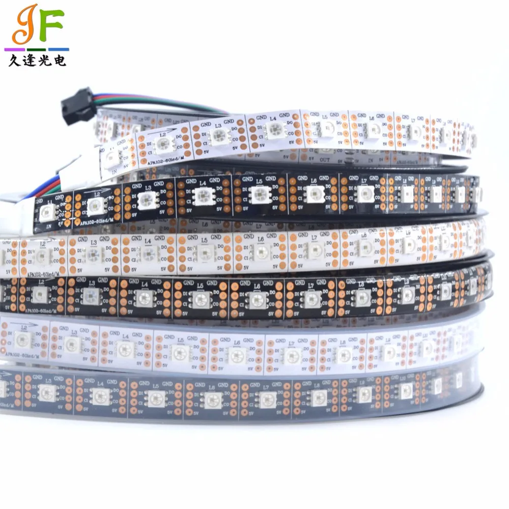 

5M APA102-C SK9822 24 30 36 60 72 144 leds/M 5050 RGB Full Color addressable Led strip Light 2 Signal 5V DAT CLK GND