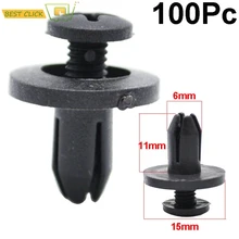 Xukey-Clips de pare-choc de voiture, 100 pièces x 6mm, attache de voiture, attache////////////////