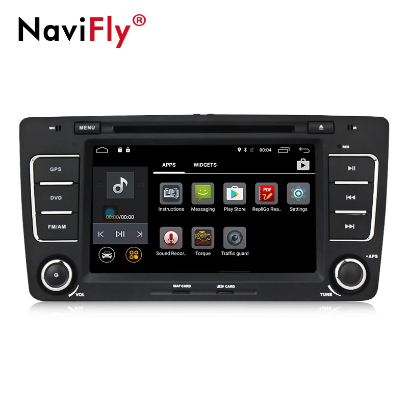 Excellent NaviFly 2 din 7 inch Android car dvd player for SKODA Octavia 2009-2013 car multimedia player gps navigation 2G RAM 4G SIM Card 3