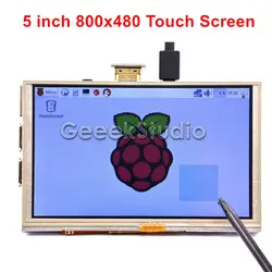 5 дюймов HDMI TFT ЖК-дисплей 800*480 Сенсорный экран для Raspberry Pi 3/2 Модель B