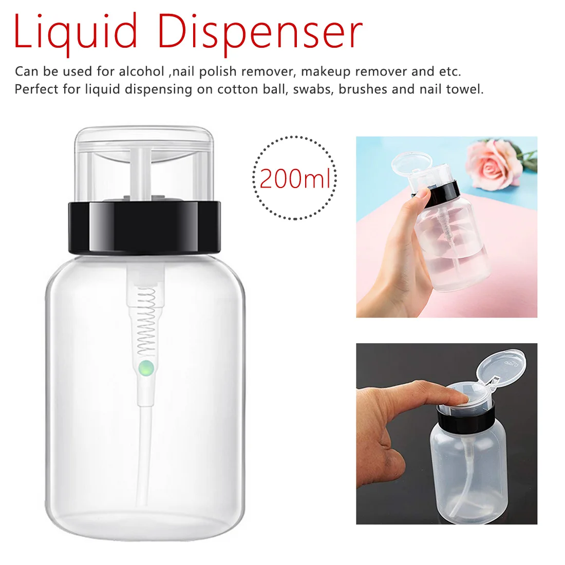 

Plastic Press The Bottle High Quality Travel Bottles 1pcs 200ml Push Down Empty Pump Dispenser Clear Bottle Makeup Container