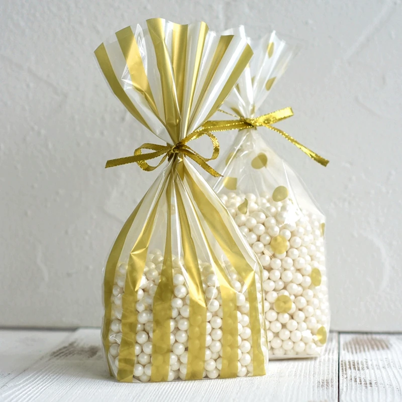 LBSISI Life 50 комплектов конфетная Подарочная сумка печенье бисквитный шоколадный любовь полоски вечерние Рождественские Свадебные сувениры DIY пакеты для выпечки еды