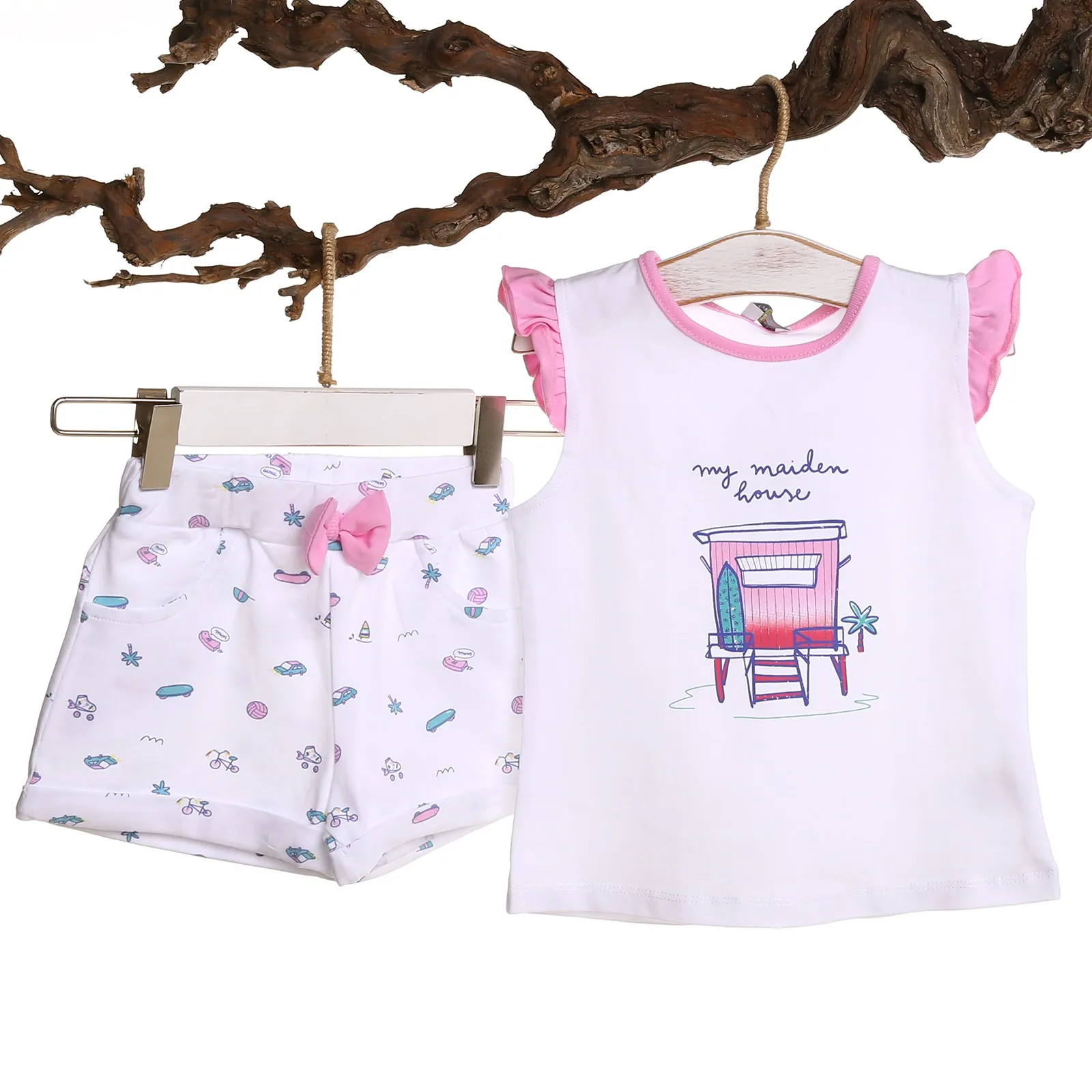 Ebebek HelloBaby Surfer/футболка с оборками для маленьких девочек