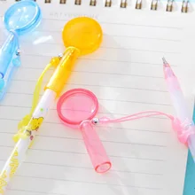 Портативный 20 шт./лот новинка мультфильм увеличительное Стекло Форма Шариковые Ручки Симпатичные ручки для написания канцелярские Интимные аксессуары офисные ручки