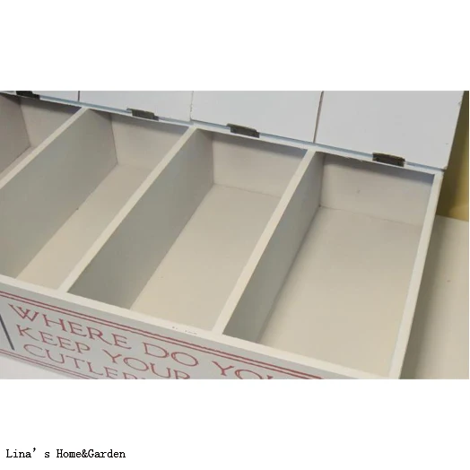 table top hand crafted vintage paint MDF wooden cutlery box (3)