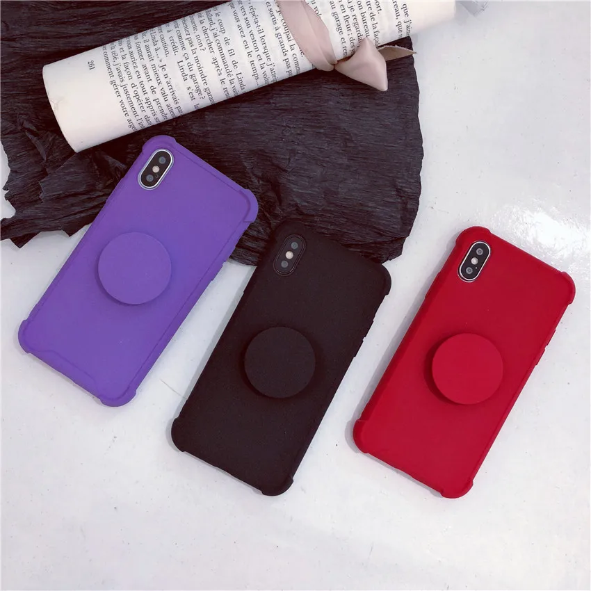 

Mr.orange Fashion Candy Color Soft Silicon TPU Phone Case For iPhone XS MAX XR XS X 8 7 6s plus mobile phone stents case