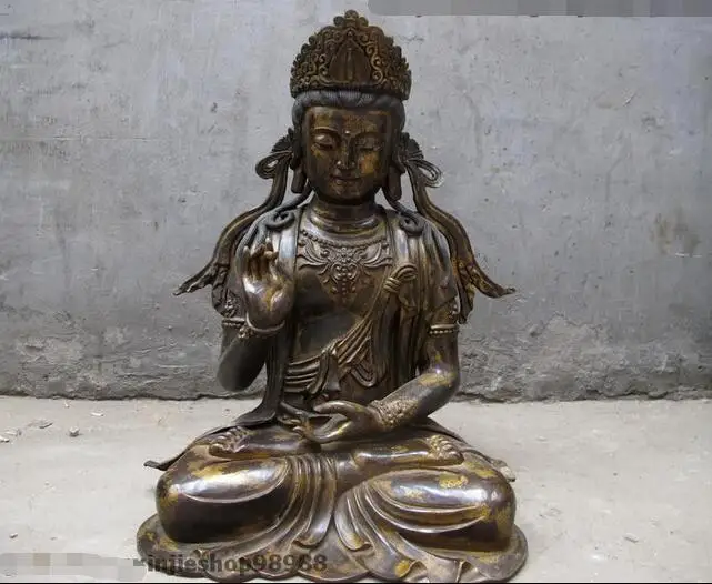 

Tibet Buddhism Temple Bronze Kwan-yin Quan yin Bodhisattva Goddess Statue
