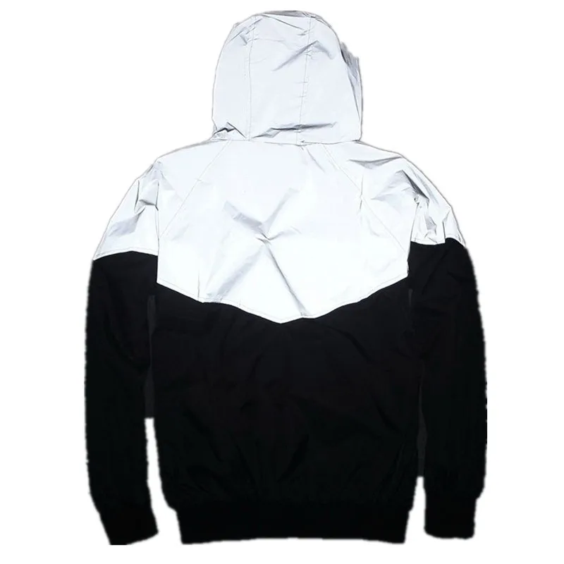Новая мужская Ночная блестящая полностью отражающая хип-хоп куртка с капюшоном, мужская уличная куртка Харадзюку, свободная ветровка, куртки размера плюс 4XL