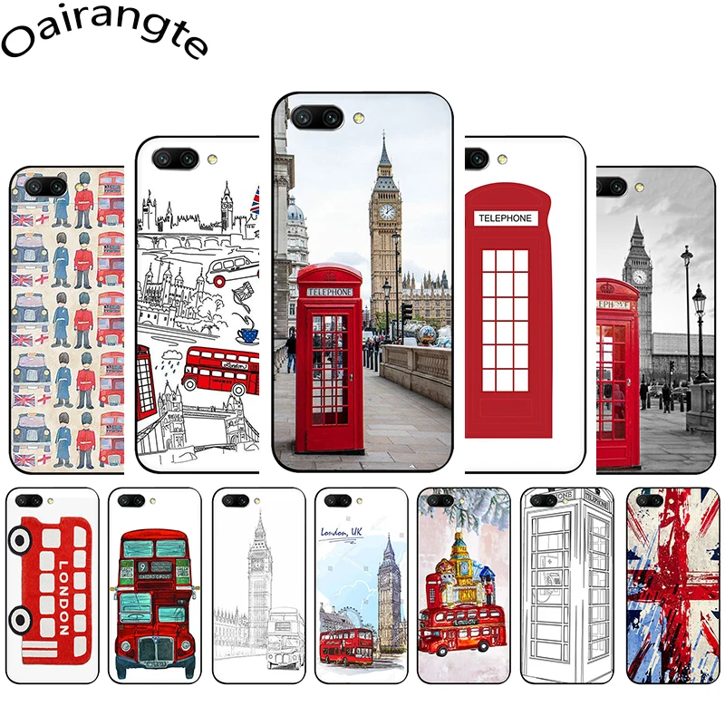 

London Bus England Telephone Soft Silicone Phone case for Huawei Honor 6A 7A 7C 7X 8C 8X 8 9 10 Lite view 20 9X Pro