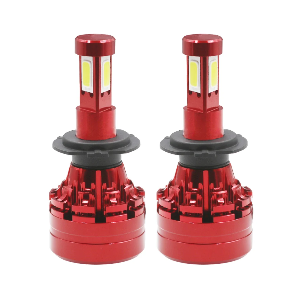 

2PCS X9 4 Sides H7 LED H11 H4 H13 Bulb 100W 28000LM LED Headlights Auto Lamp LED Car Light 6000K White 12V Automobile Lamp