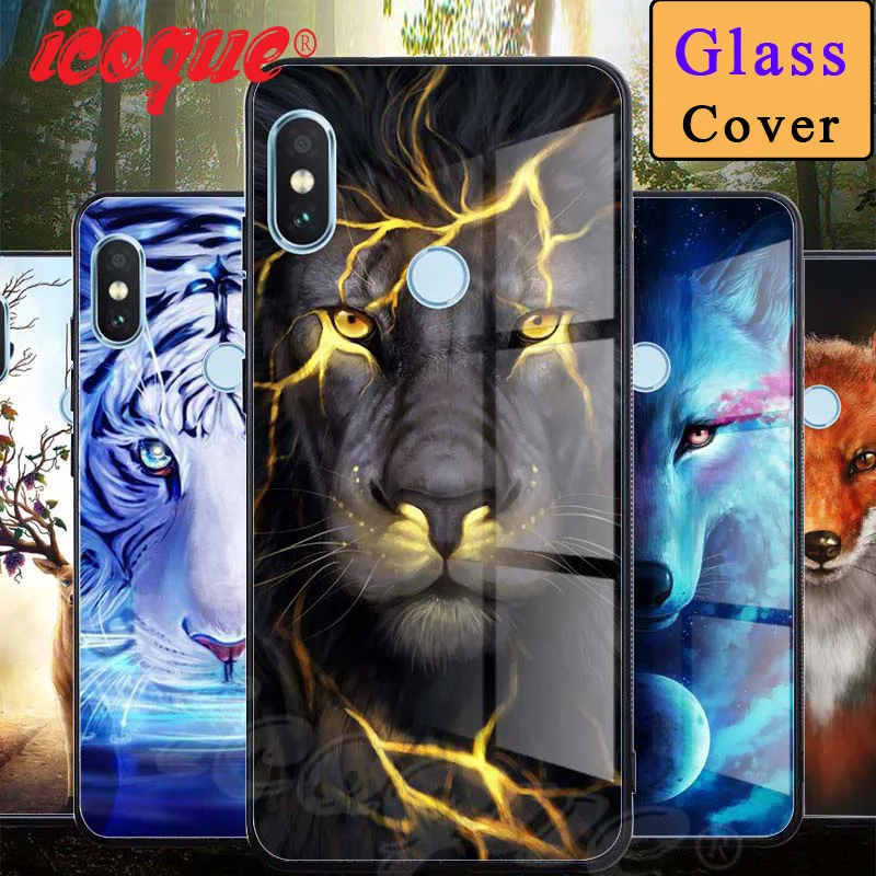 

Glass Case for Xiaomi Redmi Note 5 4X Mi 8 A1 Mi8 Pattern Case Xaomi Luxury Phone Case for Xiaomi Redmi Note 5 Plus Pro Cover