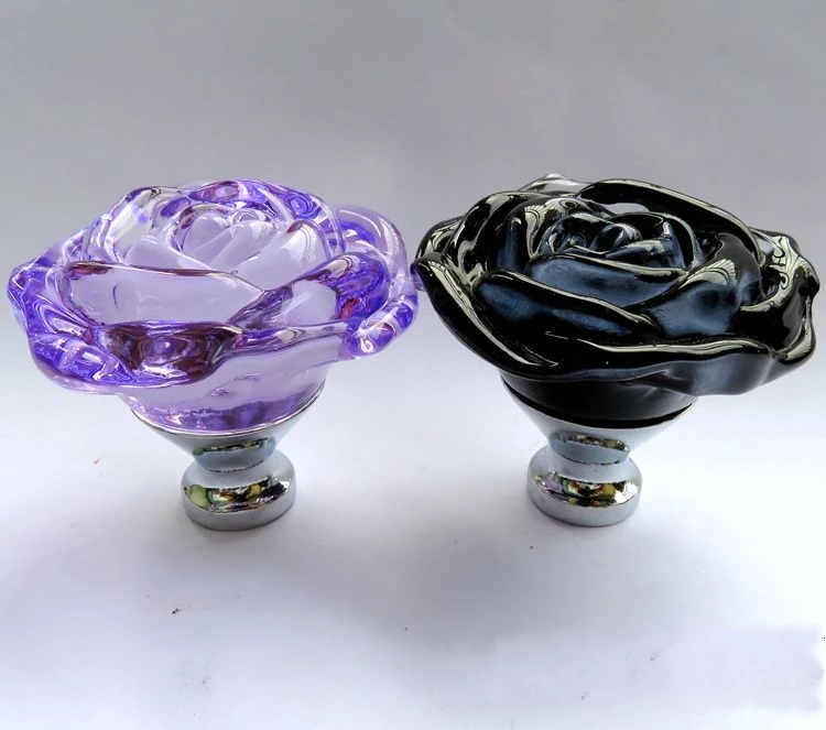 Rose Diamond Door Knobs Crystal Glass Cupboard Drawer Pull Kitchen Cabinet Door Wardrobe Handles Hardware 10PCS 50MM door knobs,cabinet drawer knobs
