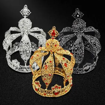 

FORSEVEN Gold Crystal Children Birthday Tiaras and Crowns Hair Jewelry Rhinestone Girls Diadem Headpiece Hair Accessories JL