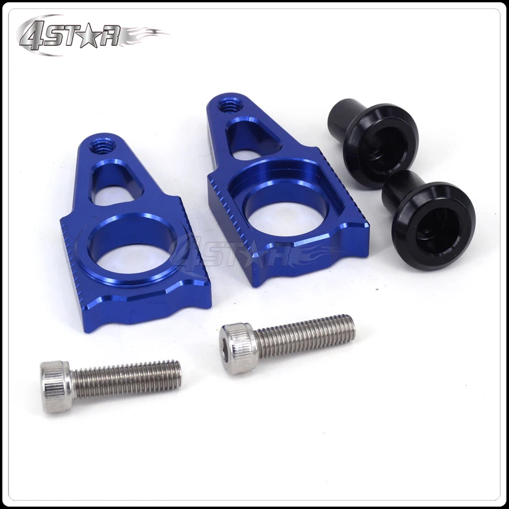 Motorbike CNC Rear Axle Blocks Chain Adjuster With Spool Slider For