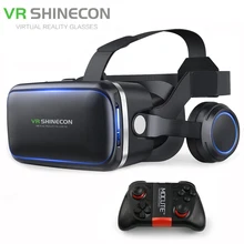 Shinecon 6.0 VR Glasses 3D Virtual Reality Full Immersive Viewing Google Cardboard BOX for 4.7-6″Smartphone+MOCUTE 050 Gamepad