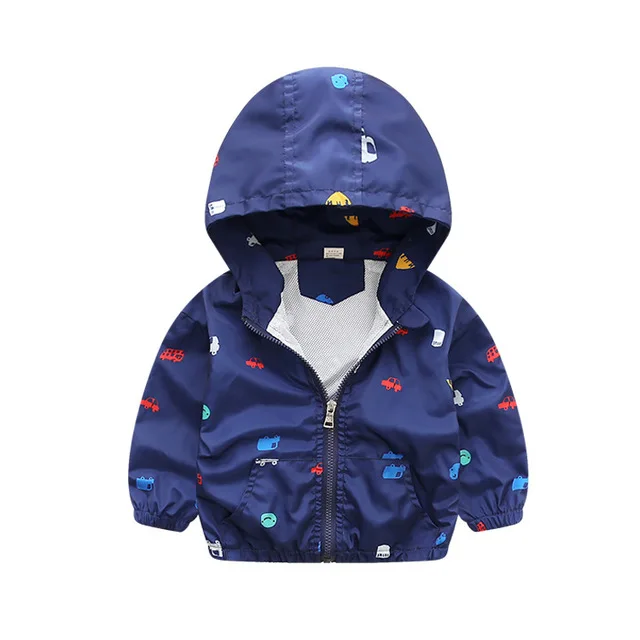 Children's Clothing Jacket Spring and Autumn New Boys and Girls Graffiti Jacket Baby Windproof Clothes - Цвет: Черный