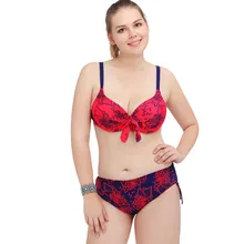 Модные push up bikinis set женщины sexy цветочные печати купальник дамы большой размер купальный костюм бразильские купальники купальники женщина