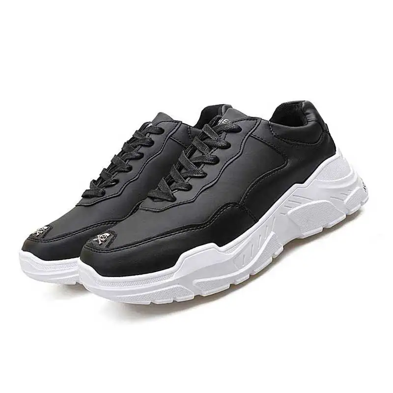 

Men PU Casual Shoe Chaussure Male Fashion Skull Breathable Runing Shoes Man Sneakers Footwear Autumn Winter 2018
