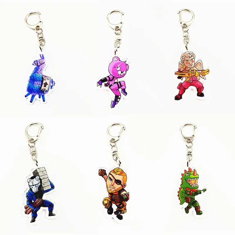 

Fortnight Battle Royale Pickaxe Action Figure Toy Acrylic material pattern Keyring Keychain