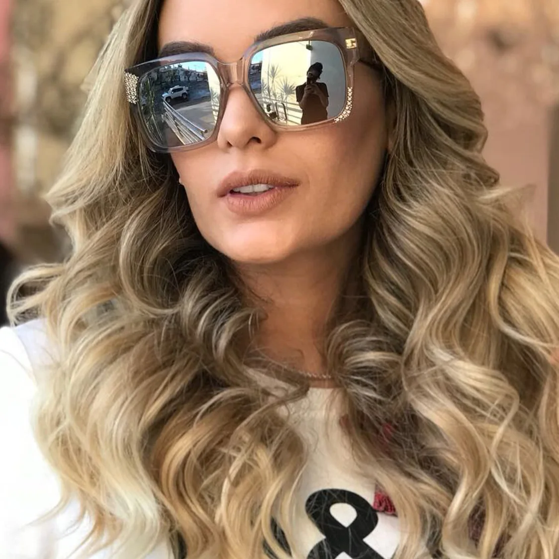 

MINCL/2018 New Women Luxury Brand Design Crystal Square Sunglasses Retro Diamonds Sun Glasses Female Shades Sun Glasses LXL