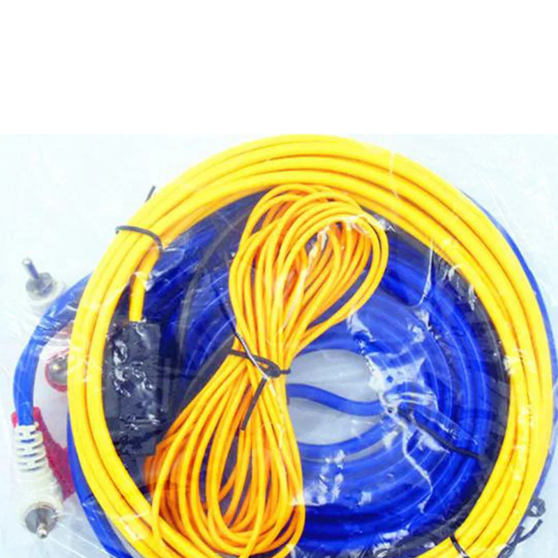 Монтажные провода Комплект кабелей Профессиональный 4 м длина 60 Вт автомобильный аудио провод сабвуфер динамик усилитель проводки