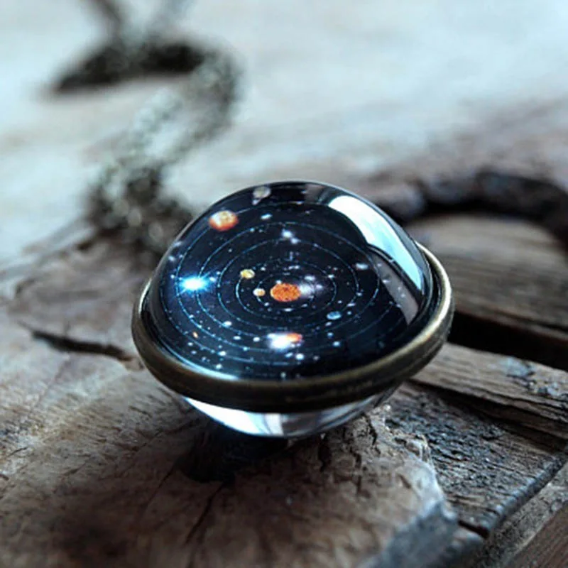 MDNEN 2019 двухстороннее ожерелье с подвеской в виде стеклянного шара Uuisex Time Gem Universe