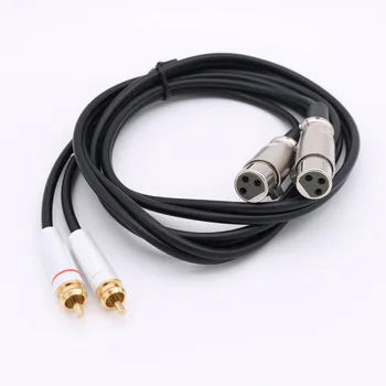 

1pc Dual XLR Female to Dual 2-RCA Male Plug Patch Interconnect Audio Cable 1.5m /5ft