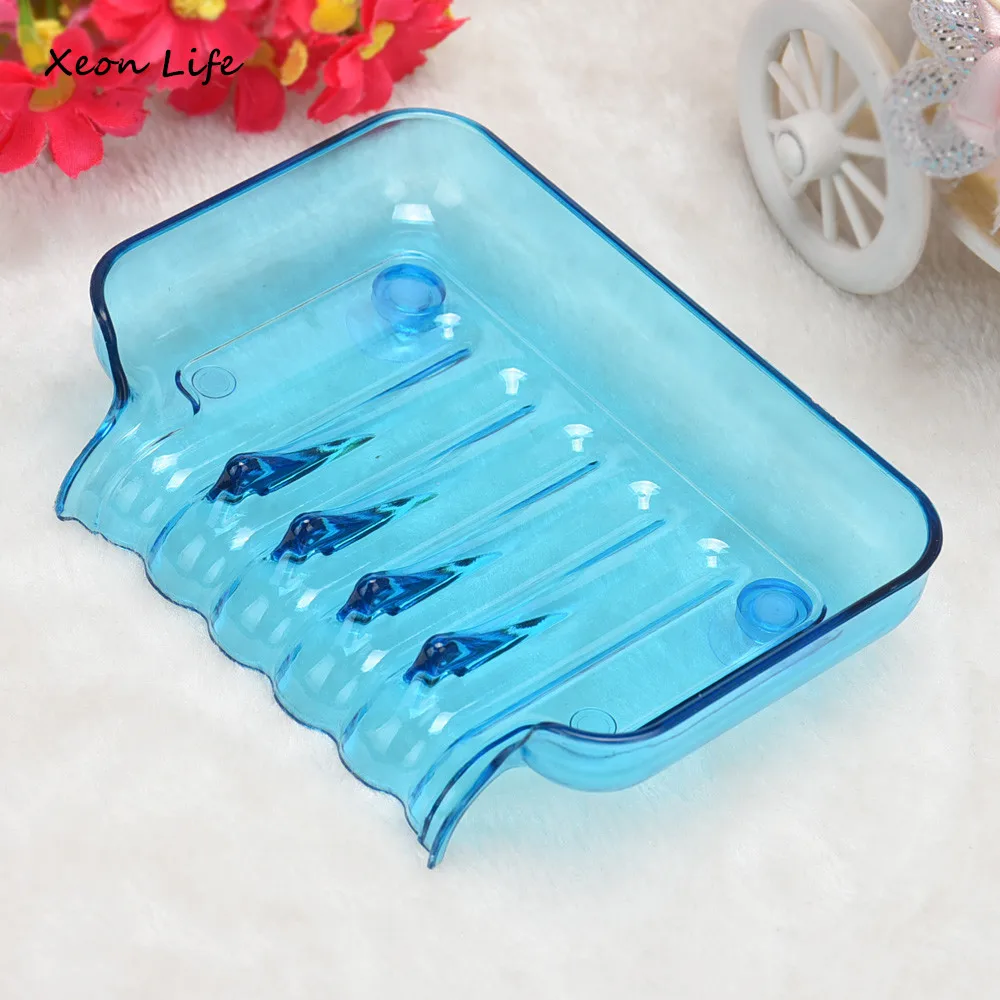 

1PC 13*9*3.5cm Bathroom Shower Soap Box Dish Storage Plate Tray Holder Case Suction Bathroom Shower Soap Box