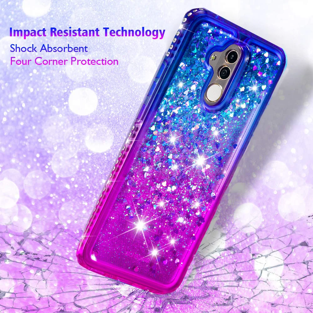 Diamond Glitter Bling Liquid Dynamic Quicksand Case on for Huawei Mate 20 Lite P Smart Y5 Y6 2018 Soft TPU Phone Cover Coque     (4)