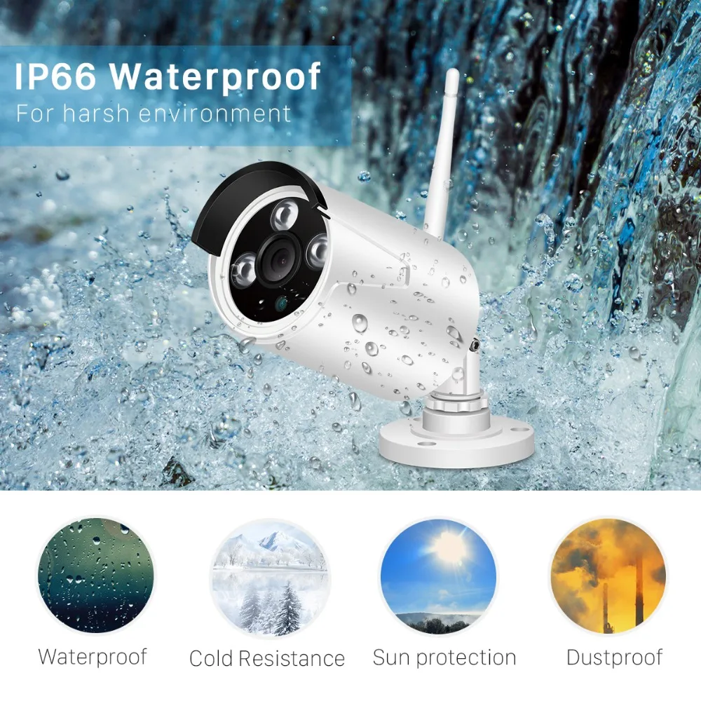 BESDER Беспроводная CCTV система 1080P 2MP 4CH WiFi NVR комплект IP наружная камера безопасности
