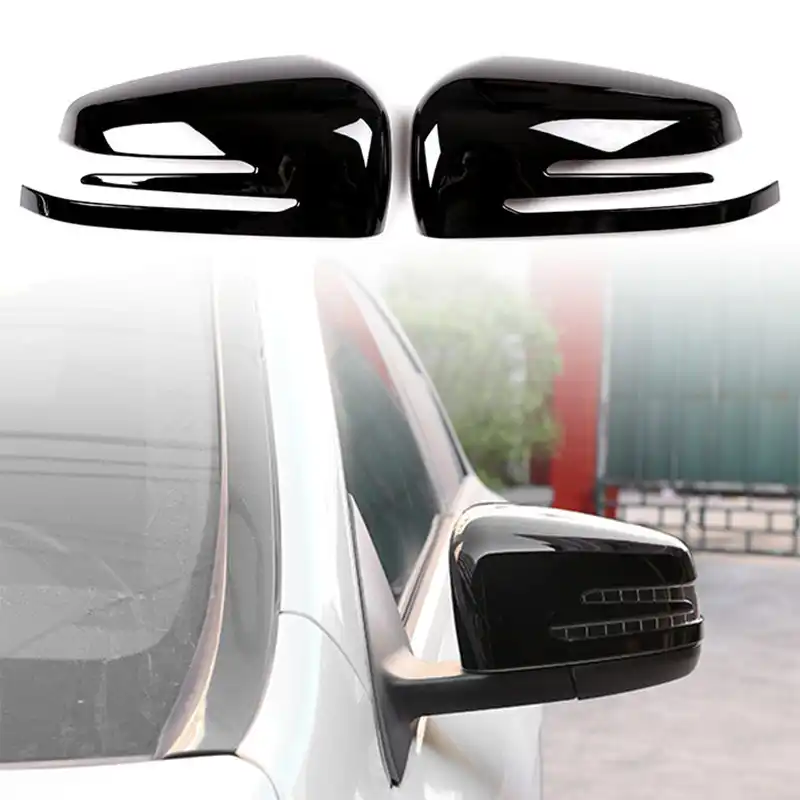 Apto para Mercedes Clase a B C E S CLA GLA CLS Espejo Retrovisor Cubre Negro Un Par