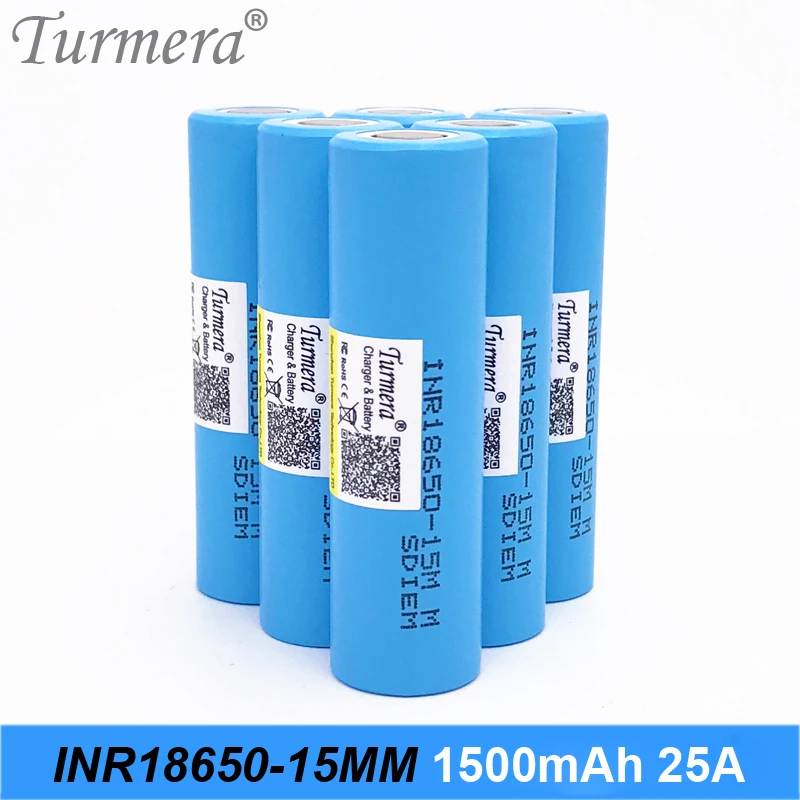 Оригинальная батарея 18650 15 мм inr18650 15MM 1500 мАч 25A для шуруповерта пылесоса shura shurik