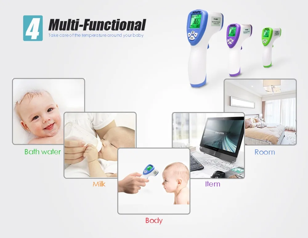 Athphy термометр детский Инфракрасный цифровой lcd лоб ухо бесконтактный тела измерения температуры Мульти режим термометр