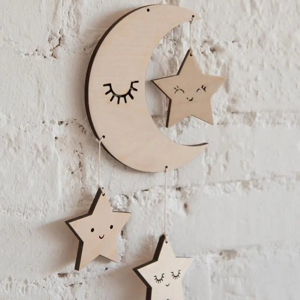 

Nordic Lash Moon Star Shape Hanging Ornament Kids Room Decoration Photography Prop