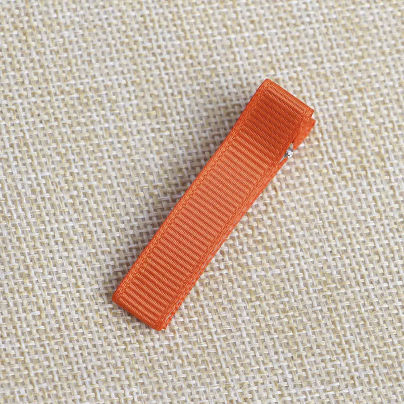 20шт 5 см цветная тканевая основа заколки для волос Детская шпилька аксессуары ребристая тесьма заколки установка для изготовления ювелирных изделий своими руками - Цвет: Orange