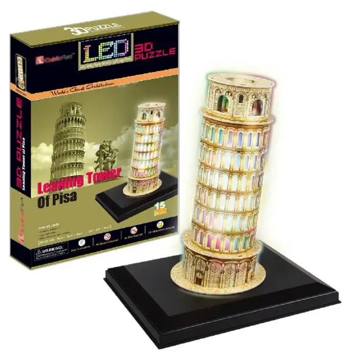 

T0479 3D Puzzles Leaning Tower of Pisa, Italy DIY Building Paper Model Creative gift Children Educational toys hot sale
