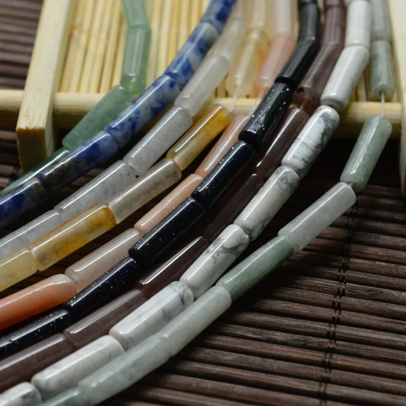 8x16mm Rhodonite Lapis Lazuli Gray Agates Tube Column Gem Stone Beads Natural Sone For Jewelry Making 15'' DIY | Украшения и