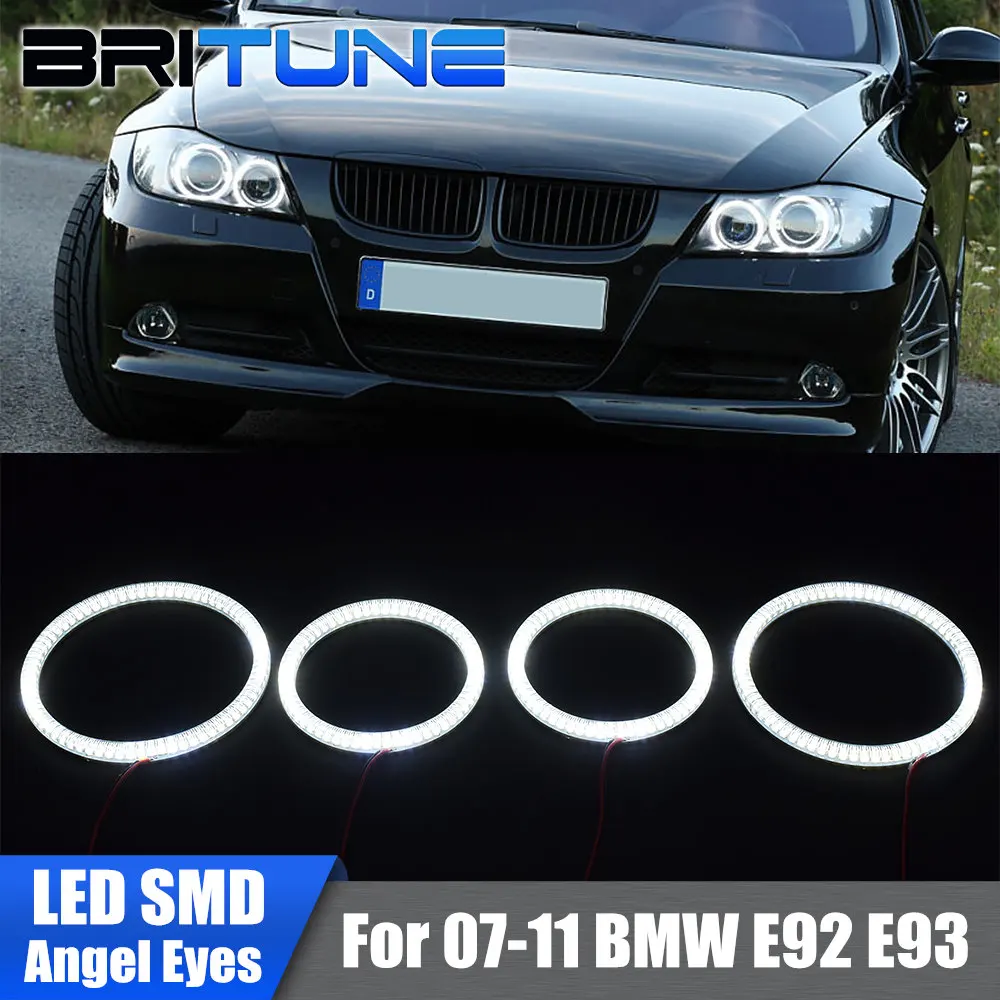 SMD LED Angel Eyes Halo Rings Kit For BMW E92 E93 3 Series M3 Coupe 2007 2011 Cars Headlight